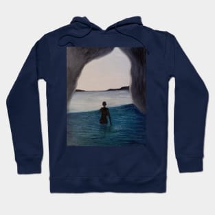 Lurking in the shadows oil painting by Tabitha Kremesec Hoodie